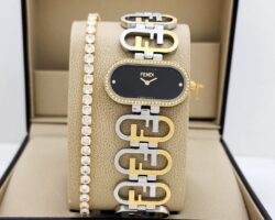 ساعة فندي نسائي تقليد ذهبي